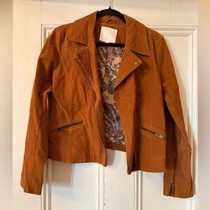 Anthropologie Brown Leather Jacket